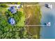 Stunning aerial view of waterfront properties featuring private docks along tranquil waterways, surrounded by lush greenery at 2287 Shoreline Dr, Johns Island, SC 29455