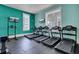 Modern gym area with treadmills, entertainment screens, and fitness equipment for a complete workout at 307 Morning Marsh Ln, Charleston, SC 29492