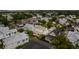 Wide aerial shot of a residential community with diverse architecture, mature trees, and meticulously maintained landscaping at 371 Bridgetown Pass, Mount Pleasant, SC 29464