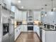 Spacious kitchen with stainless steel appliances, white cabinetry, and modern lighting at 4 Line St, Charleston, SC 29403