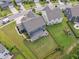 Aerial view of backyard with fenced yard, patio and an outdoor seating area at 443 Coopers Hawk Dr, Summerville, SC 29483
