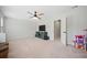 Spacious bedroom featuring a ceiling fan and lots of room for entertaining, and playing at 443 Coopers Hawk Dr, Summerville, SC 29483