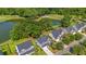 Aerial view of homes overlooking a golf course and serene lake, offering picturesque community living at 5256 Mulholland Dr, Summerville, SC 29485