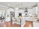 Bright kitchen featuring white cabinetry, stainless steel appliances, a granite island and wood flooring at 528 Fern Tree Dr, Summerville, SC 29486