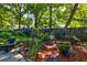 Backyard with a charming garden and a variety of plants and flowers, creating a peaceful outdoor space at 102 Cottonwood Dr, Summerville, SC 29483