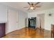 Bonus room features beautiful hardwood floors and a ceiling fan for added comfort and functionality at 102 Cottonwood Dr, Summerville, SC 29483