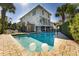 Inviting swimming pool with clear blue water, surrounded by a brick patio, and lush greenery, offering a serene outdoor retreat at 109 Carolina Blvd, Isle of Palms, SC 29451