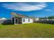 Well-maintained lawn and screened in patio, perfect for outdoor entertaining and relaxation in this backyard at 109 Lyra Ln, Summerville, SC 29486