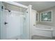 Bathroom featuring glass enclosed shower, soaking tub, and tile floors at 1629 Jorrington Street St, Mount Pleasant, SC 29466
