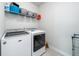Bright laundry room with Maytag washer and dryer and wire shelving for storage at 1630 Mermentau St, Mount Pleasant, SC 29466