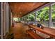 Expansive screened porch with wood ceiling and comfortable seating area at 1872 Staffwood Rd, Johns Island, SC 29455