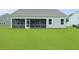 Cozy backyard view featuring a screened-in porch at 215 Bilge Rd, Ridgeville, SC 29472