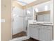 Modern bathroom with a walk-in shower, sleek vanity, and elegant finishes at 3171 Pignatelli Cres, Mount Pleasant, SC 29466