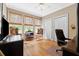Home office with natural light, hardwood floors, neutral colors and storage at 3171 Pignatelli Cres, Mount Pleasant, SC 29466