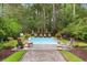 Backyard retreat featuring a pool, lounge chairs, and beautifully landscaped garden at 3171 Pignatelli Cres, Mount Pleasant, SC 29466