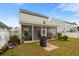 Backyard features a screened-in porch, a well-manicured lawn, and a brick path at 347 Ripple Park Dr, Summerville, SC 29486