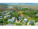 Aerial view highlighting the neighborhood and waterway near the beautiful marsh at 391 Evian Way, Mount Pleasant, SC 29464