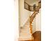 Carpeted staircase with wooden railing, leading to the upper level of the home at 407 Thomaston Ave, Summerville, SC 29485