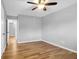 Spacious bedroom with hardwood flooring and a ceiling fan at 507 Stinson Dr # 4G, Charleston, SC 29407