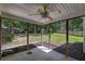 Covered back porch overlooks a fenced yard with mature trees, enhancing outdoor privacy at 5105 Parrum Ct, Summerville, SC 29485