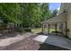 Spacious backyard with patio, mature trees, and fenced perimeter, offering privacy and outdoor enjoyment at 5105 Parrum Ct, Summerville, SC 29485