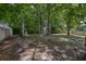 Spacious backyard features a storage shed, surrounded by mature trees and a wooden fence at 5105 Parrum Ct, Summerville, SC 29485