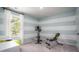 Dedicated home exercise room with light blue walls, workout equipment, and bright natural lighting at 529 Blue Mistflower Dr, Moncks Corner, SC 29461