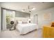 Serene main bedroom boasting a comfortable bed, stylish lighting, and an accent wall for a relaxing retreat at 551 Blue Mistflower Dr, Moncks Corner, SC 29461