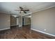 Comfortable living area with hardwood floors and a ceiling fan at 610 Old Golf Rd, Summerville, SC 29483