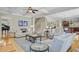 Open concept living room with hardwood floors, staircase, and view of the kitchen at 750 Navigators Run, Mount Pleasant, SC 29464