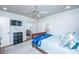 Bedroom with a ceiling fan, closet, and light blue accents at 762 Swanson Ave Ave, Charleston, SC 29412