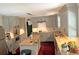 Spacious kitchen with an island, gray cabinets, and butcher block countertops at 1014 E Cooper Ave, Folly Beach, SC 29439