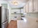 Modern kitchen features stainless steel appliances, white cabinets, and beautiful countertops at 105 Lovette Ct, Goose Creek, SC 29445