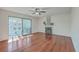 Hardwood living room with fireplace and patio door at 1158 Village Creek Ln # 4, Mount Pleasant, SC 29464