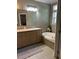 Bright bathroom with a corner tub, double vanity, and neutral tile flooring at 1173 Penny Creek Dr, Ruffin, SC 29475