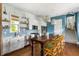 Bright kitchen features stainless appliances, blue backsplash, and a large island with seating at 1466 Mizzen Aly, Johns Island, SC 29455