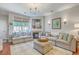 Bright living room featuring a fireplace, large windows, and comfortable seating at 1723 Brittlebush Ln, Johns Island, SC 29455