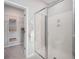 Bathroom showcasing a glass-enclosed shower, a closet, and a partially visible toilet at 173 Threaded Fern Lndg, Summerville, SC 29485