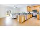Open kitchen with stainless steel appliances and a view of the living room at 282 Swallowtail Ln, Goose Creek, SC 29445