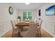Elegant dining room with wainscoting, hardwood floors, and stylish furnishings at 303 High Grove Rd, Summerville, SC 29485