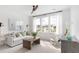 Bright living room with large windows, ceiling fan, neutral decor, and comfortable modern furniture at 306 Archar St, Summerville, SC 29486