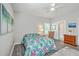 Comfortable bedroom with soft lighting, decorative wall art, and a view of an adjoining bathroom at 326 Turner Ln, Round O, SC 29474