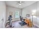 Home office with desk, chair, workout bike, and ceiling fan at 326 Turner Ln, Round O, SC 29474