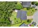 Aerial shot of a well-manicured neighborhood, showcasing lush lawns and mature trees at 3312 Telford Ct, Summerville, SC 29485