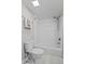 Clean and bright bathroom with a shower and tub combo featuring white subway tile at 5904 Oak Street, Hanahan, SC 29410