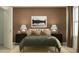 Cozy bedroom with olive green comforter and a nature-themed framed wall print at 620 Culpepper St, Summerville, SC 29486