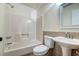 Bathroom with tub, shower, and tiled flooring for a clean and functional space at 6275 Rolling Fork Rd # 401, North Charleston, SC 29406