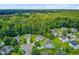 Aerial view of a charming neighborhood surrounded by lush trees, providing a serene and picturesque setting at 104 Study Ct, Ladson, SC 29456