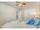 Bedroom with a queen-sized bed, floral bedding, and ample closet space, offering comfortable and convenient living at 109 Cypress Plantation Rd, Moncks Corner, SC 29461