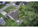 This is an aerial view of the rear of the property with the patio at 112 Lewisfield Dr, North Charleston, SC 29418